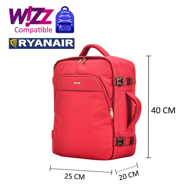 Bontour Air Travel -Rucksack, Wizzair/Ryanair Größe 40x20x25 cm, rot