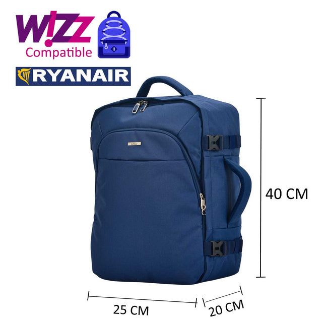 Bontour Air Travel -Rucksack, Wizzair/Ryanair Größe 40x20x25 cm, blau