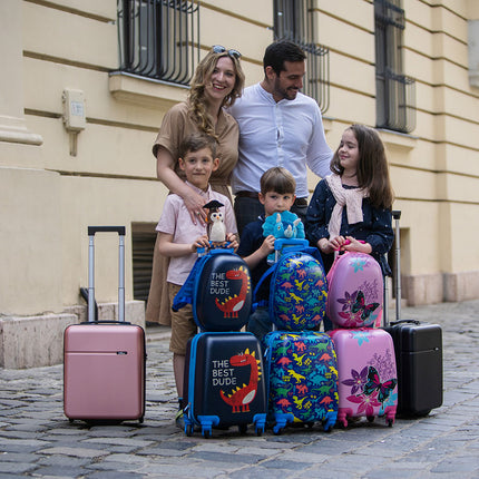 Set da bagagli per bambini Bontour 2 pezzi, zaino + carrello, resistente ai graffi (FOX)