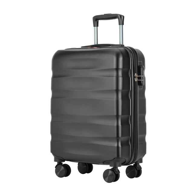 Bontour "vertikaler" Handgepäckkoffer mit Schloss, 56x39x20 cm, schwarz