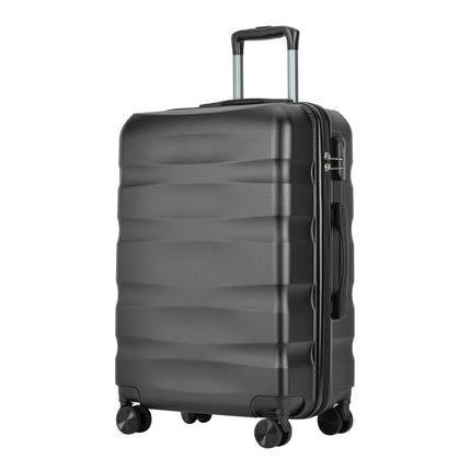 BONTOUR "WAVE" 4-Wheel Medium Suitcase 65×44.5×27 cm, Size M, Black