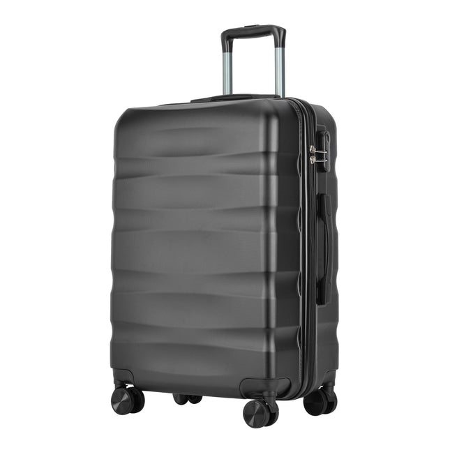 BONTOUR "WAVE" 4-Wheel Medium Suitcase 65×44.5×27 cm, Size M, Black