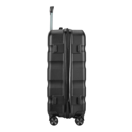 BONTOUR "WAVE" 4-Wheel Medium Suitcase 65×44.5×27 cm, Size M, Black