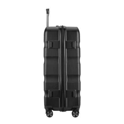 BONTOUR “Wave” 3-Piece Double-Wheel Suitcase Set with Combination Lock, Black
