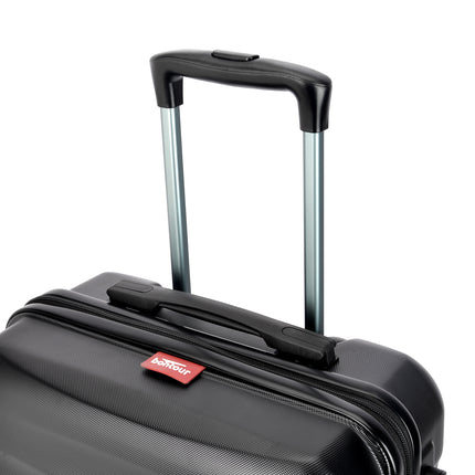BONTOUR “Wave” 3-Piece Double-Wheel Suitcase Set with Combination Lock, Black