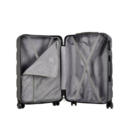BONTOUR "WAVE" 4-Wheel Medium Suitcase 65×44.5×27 cm, Size M, Black