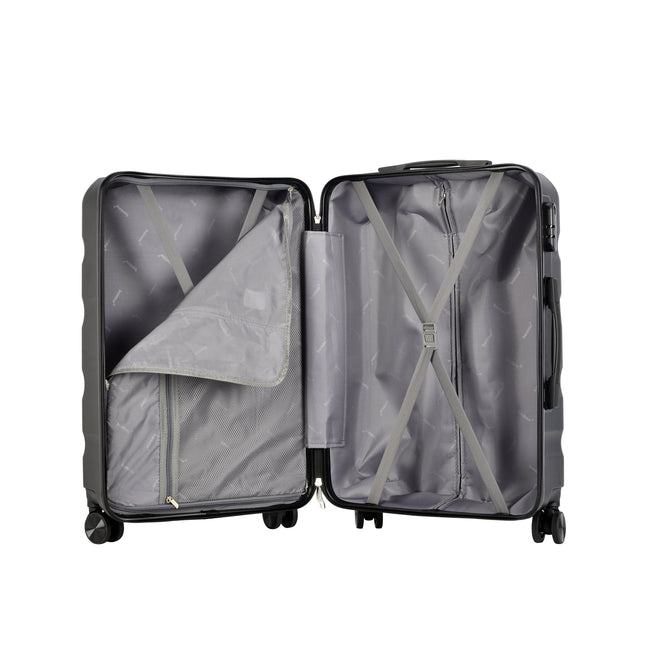 BONTOUR "WAVE" 4-Wheel Medium Suitcase 65×44.5×27 cm, Size M, Black
