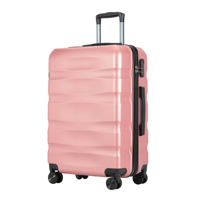 BONTOUR "WAVE" 4-Wheel Medium Suitcase 65×44.5×27 cm, Size M, Rosegold