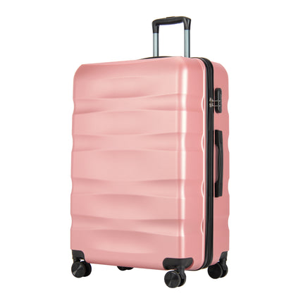 BONTOUR “Wave” 3-Piece Double-Wheel Suitcase Set with Combination Lock, Rosegold