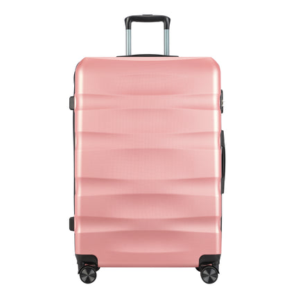 BONTOUR “Wave” 3-Piece Double-Wheel Suitcase Set with Combination Lock, Rosegold