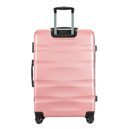 BONTOUR “Wave” 3-Piece Double-Wheel Suitcase Set with Combination Lock, Rosegold