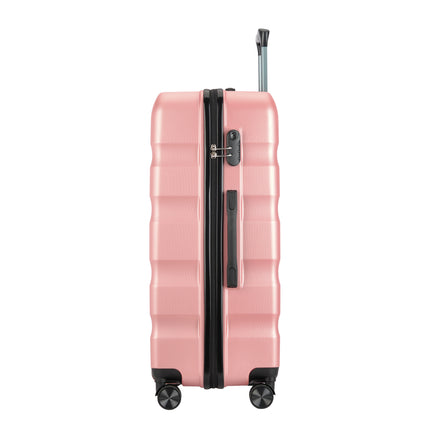 BONTOUR “Wave” 3-Piece Double-Wheel Suitcase Set with Combination Lock, Rosegold