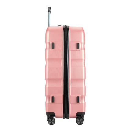 BONTOUR “Wave” 3-Piece Double-Wheel Suitcase Set with Combination Lock, Rosegold