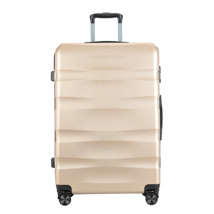 BONTOUR “Wave” 3-Piece Double-Wheel Suitcase Set with Combination Lock, Champagne