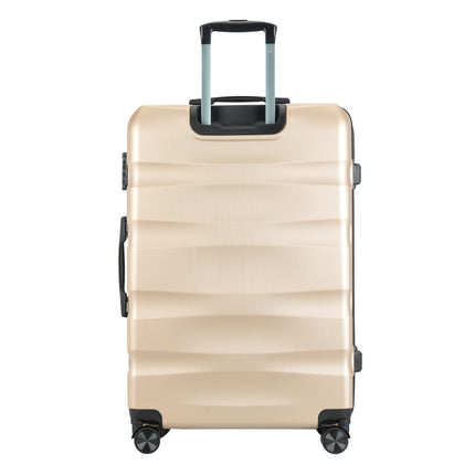 BONTOUR “Wave” 3-Piece Double-Wheel Suitcase Set with Combination Lock, Champagne