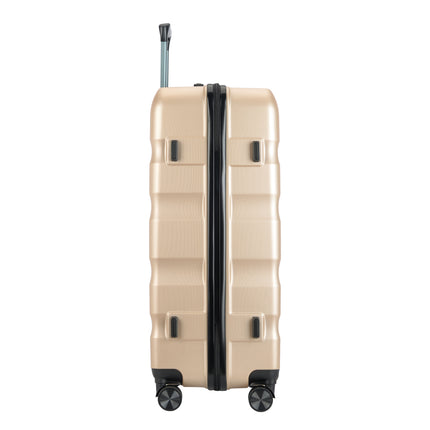 BONTOUR “Wave” 3-Piece Double-Wheel Suitcase Set with Combination Lock, Champagne