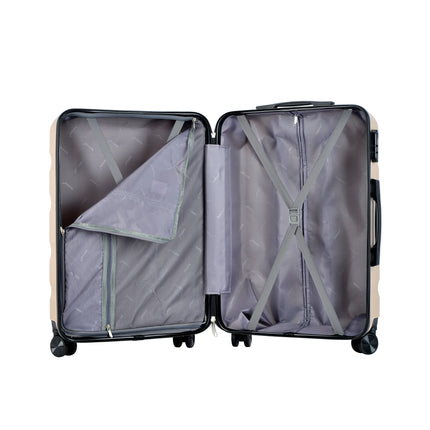 BONTOUR "WAVE" 4-Wheel Medium Suitcase 65×44.5×27 cm, Size M, Champagne