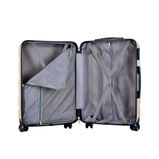 BONTOUR "WAVE" 4-Wheel Medium Suitcase 65×44.5×27 cm, Size M, Champagne