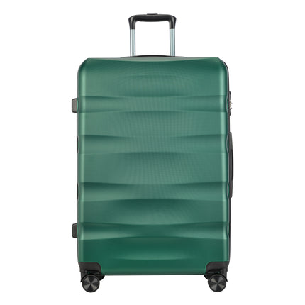 BONTOUR “Wave” 3-Piece Double-Wheel Suitcase Set with Combination Lock, Jungle green