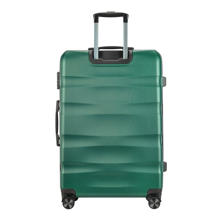 BONTOUR “Wave” 3-Piece Double-Wheel Suitcase Set with Combination Lock, Jungle green