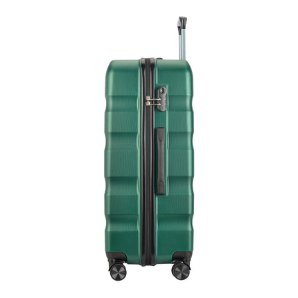 BONTOUR “Wave” 3-Piece Double-Wheel Suitcase Set with Combination Lock, Jungle green