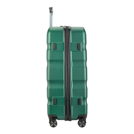 BONTOUR “Wave” 3-Piece Double-Wheel Suitcase Set with Combination Lock, Jungle green
