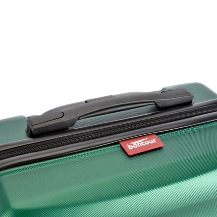 BONTOUR “Wave” 3-Piece Double-Wheel Suitcase Set with Combination Lock, Jungle green