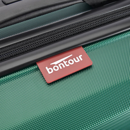 BONTOUR “Wave” 3-Piece Double-Wheel Suitcase Set with Combination Lock, Jungle green