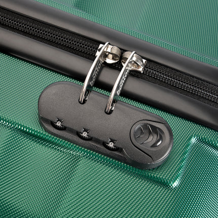 BONTOUR “Wave” 3-Piece Double-Wheel Suitcase Set with Combination Lock, Jungle green