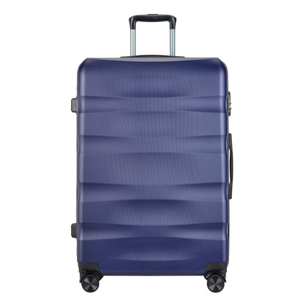 BONTOUR “Wave” 3-Piece Double-Wheel Suitcase Set with Combination Lock, Blue