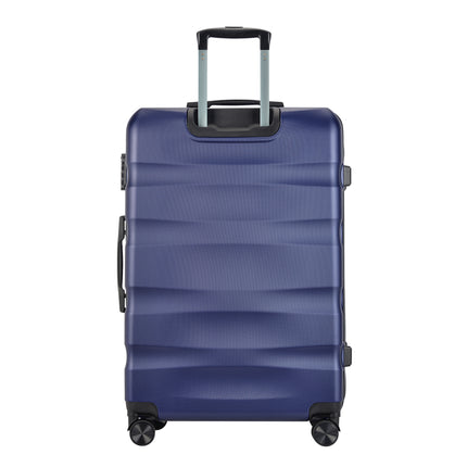 BONTOUR “Wave” 3-Piece Double-Wheel Suitcase Set with Combination Lock, Blue