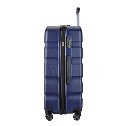 BONTOUR “Wave” 3-Piece Double-Wheel Suitcase Set with Combination Lock, Blue