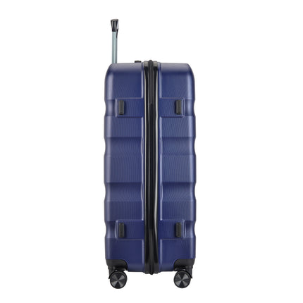 BONTOUR “Wave” 3-Piece Double-Wheel Suitcase Set with Combination Lock, Blue