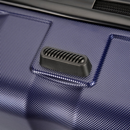 BONTOUR “Wave” 3-Piece Double-Wheel Suitcase Set with Combination Lock, Blue