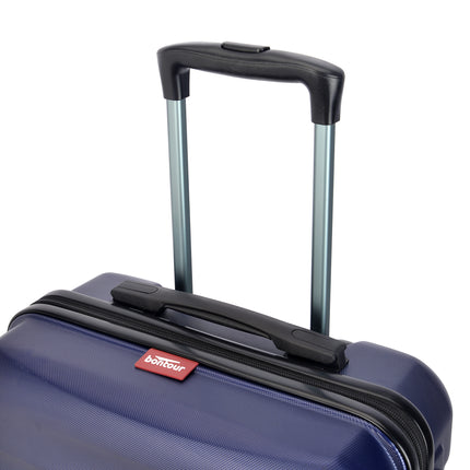 BONTOUR “Wave” 3-Piece Double-Wheel Suitcase Set with Combination Lock, Blue