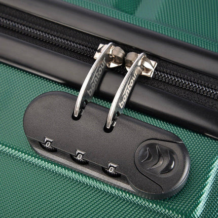 BONTOUR "SPINNER" hand luggage suitcase with lock, 55x40x20 cm, jungle green