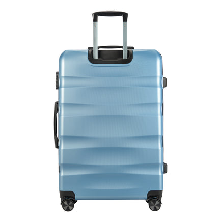 BONTOUR “Wave” 3-Piece Double-Wheel Suitcase Set with Combination Lock, iceblue