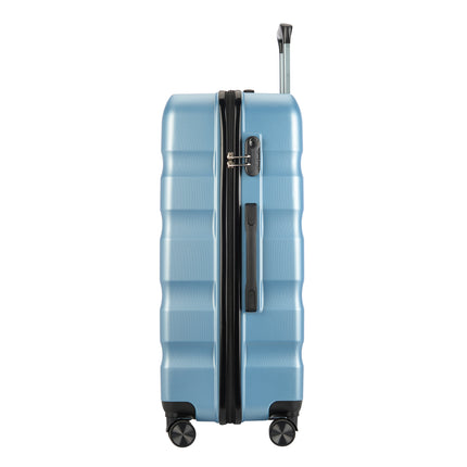 BONTOUR “Wave” 3-Piece Double-Wheel Suitcase Set with Combination Lock, iceblue
