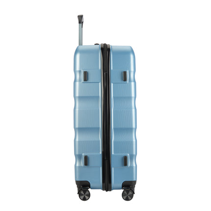 BONTOUR “Wave” 3-Piece Double-Wheel Suitcase Set with Combination Lock, iceblue