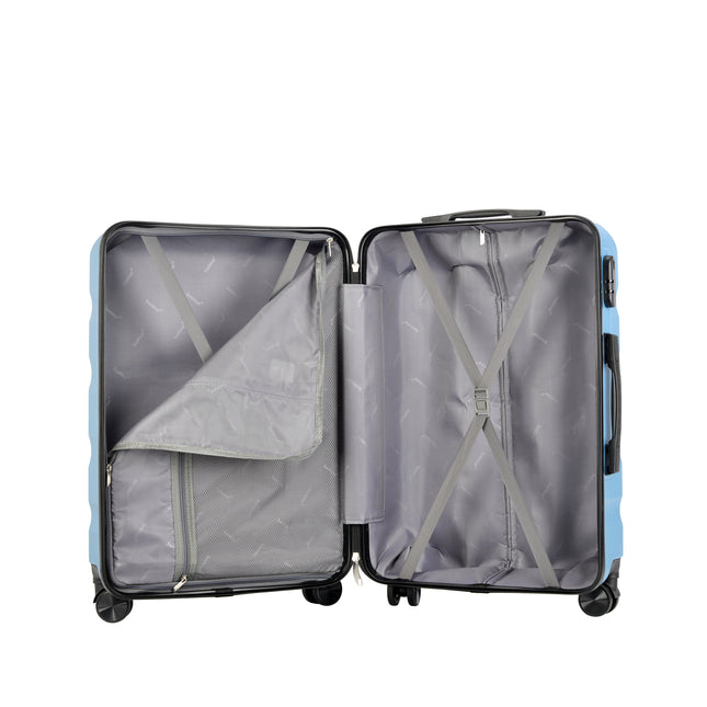 BONTOUR "WAVE" 4-Wheel Medium Suitcase 65×44.5×27 cm, Size M, Iceblue