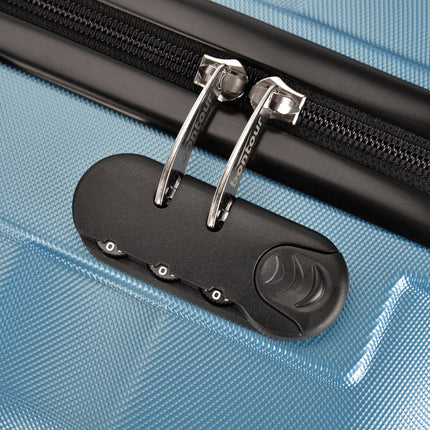 BONTOUR “Wave” 3-Piece Double-Wheel Suitcase Set with Combination Lock, iceblue