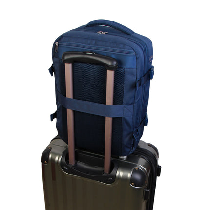 Rucsac Bontour Flexigo pentru Wizzair 40x30x20cm, bagaje de mână extensibile de mână în culoare albastră