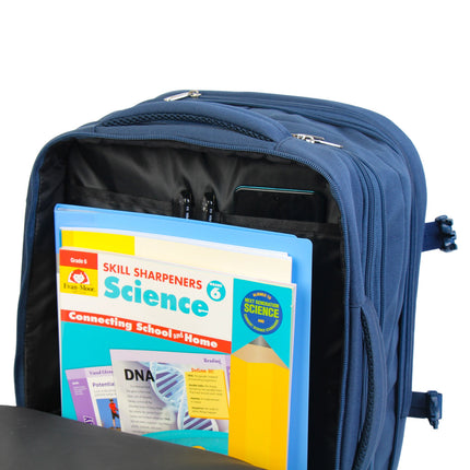 Rucsac Bontour Flexigo pentru Wizzair 40x30x20cm, bagaje de mână extensibile de mână în culoare albastră