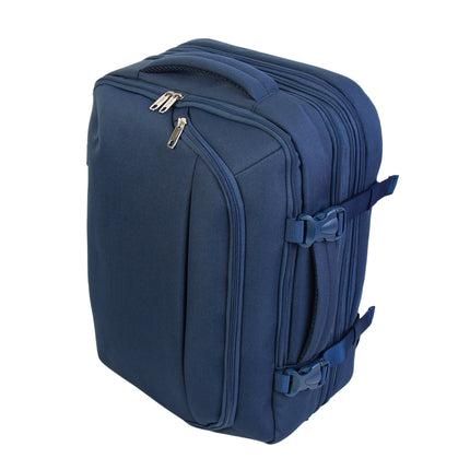 Rucsac Bontour Flexigo pentru Wizzair 40x30x20cm, bagaje de mână extensibile de mână în culoare albastră