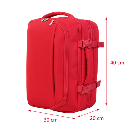 Bontour Flexigo ruksak za Wizzair 40x30x20cm, proširiva ručna prtljaga u crvenoj boji