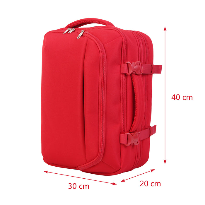 Zaino BONTOUR FlexiGo per Wizzair 40x30x20cm, bagaglio a mano espandibile  colore rosso