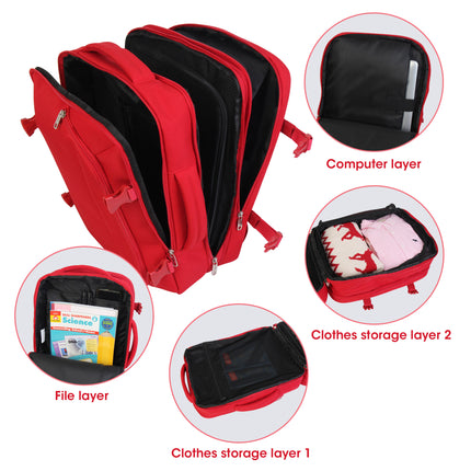 Bontour Flexigo ruksak za Wizzair 40x30x20cm, proširiva ručna prtljaga u crvenoj boji