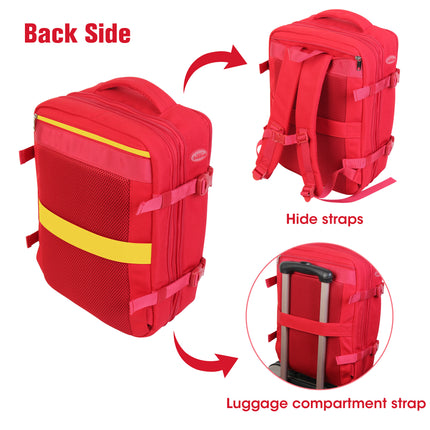 Bontour Flexigo ruksak za Wizzair 40x30x20cm, proširiva ručna prtljaga u crvenoj boji