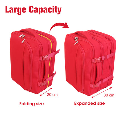 Bontour Flexigo ruksak za Wizzair 40x30x20cm, proširiva ručna prtljaga u crvenoj boji