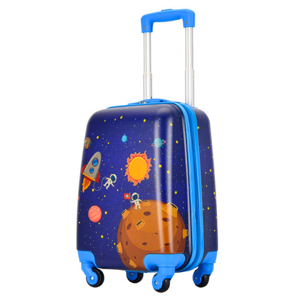 Set da bagagli per bambini Bontour 2 PCS, zaino + carrello, resistente ai graffi (viaggi spaziali)